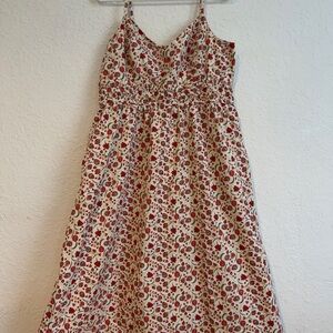 Old Navy Floral Print Midi Dress - Red and White